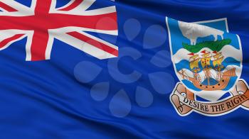 Falkland Islands Flag, Closeup View, 3D Rendering