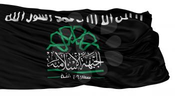 Islamic Front Syria Black Flag, Isolated On White Background, 3D Rendering