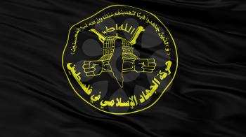 Islamic Jihad Movement In Palestine Flag, Closeup View, 3D Rendering