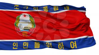 North Korean Peoples Army Flag, Isolated On White Background, 3D Rendering