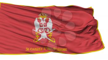 Serbian Armed Forces Reverse Flag, Isolated On White Background, 3D Rendering