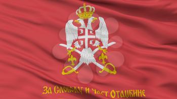 Serbian Armed Forces Reverse Flag, Closeup View, 3D Rendering