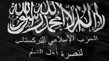 Turkistan Islamic Party In Syria Flag, Closeup View, 3D Rendering