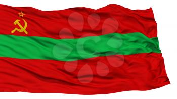 Isolated Transnistria Flag, Waving on White Background, High Resolution