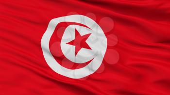 Tunisia City Flag, Country Tunisia, Closeup View, 3D Rendering