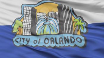Orlando Florida City Flag, Country Usa, Closeup View, 3D Rendering