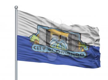 Saint David City Flag On Flagpole, Country Uk, Isolated On White Background