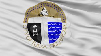 Tulsa Oklahoma City Flag, Country Usa, Closeup View, 3D Rendering