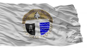 Tulsa Oklahoma City Flag, Country Usa, Isolated On White Background, 3D Rendering