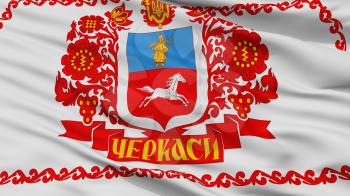 Cherkasy Cherkaska City Flag, Country Ukraine, Closeup View, 3D Rendering