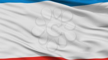 Crimea City Flag, Country Ukraine, Closeup View, 3D Rendering