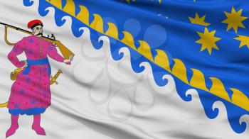 Dnipropetrovsk Oblast City Flag, Country Ukraine, Closeup View, 3D Rendering