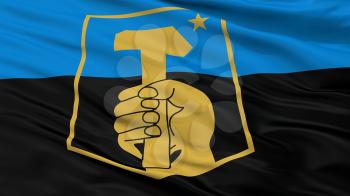 Donetsk City Flag, Country Ukraine, Closeup View, 3D Rendering