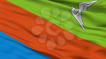 Horlovka City Flag, Country Ukraine, Closeup View, 3D Rendering