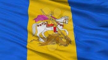 Kiev Oblast City Flag, Country Ukraine, Closeup View, 3D Rendering