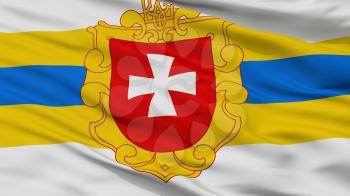 Rivne Oblast City Flag, Country Ukraine, Closeup View, 3D Rendering