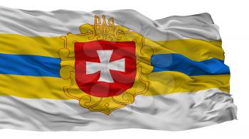 Rivne Oblast City Flag, Country Ukraine, Isolated On White Background, 3D Rendering