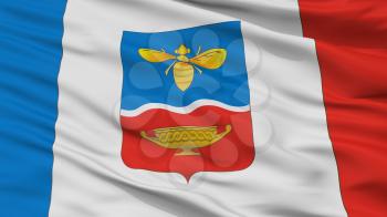 Simferopol City Flag, Country Ukraine, Closeup View, 3D Rendering