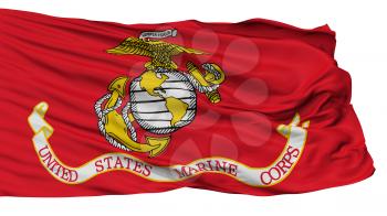 United States Marine Corps Flag, Isolated On White Background, 3D Rendering