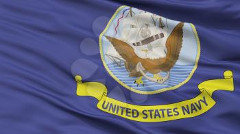 United States Navy Official Specifications Flag, Closeup View, 3D Rendering