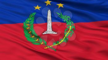 S Bolivar City Flag, Country Venezuela, Closeup View, 3D Rendering