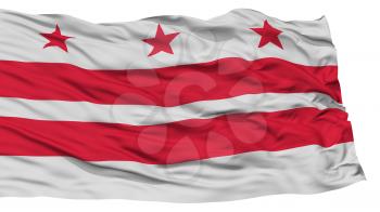 Isolated Washington DC City Flag, City of Washington DC State, Waving on White Background, High Resolution
