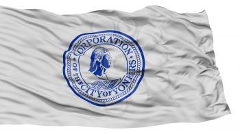 Isolated Yonkers City Flag, City of New York State, Waving on White Background, High Resolution