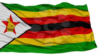 Isolated Zimbabwe Flag, Waving on White Background, 3D rendering