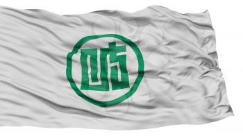 Isolated Gifu Japan Prefecture Flag, Waving on White Background, High Resolution
