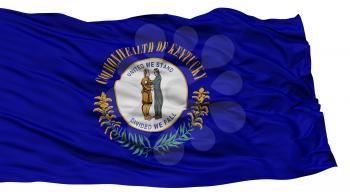 Isolated Kentucky Flag, USA state, Waving on White Background, High Resolution