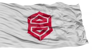 Isolated Kochi Flag, Capital of Japan Prefecture, Waving on White Background, High Resolution