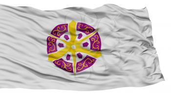 Isolated Kyoto Flag, Capital of Japan Prefecture, Waving on White Background, High Resolution