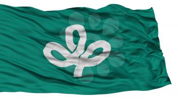 Isolated Miyagi Japan Prefecture Flag, Waving on White Background, High Resolution