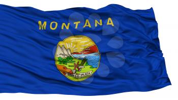 Isolated Montana Flag, USA state, Waving on White Background, High Resolution