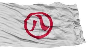 Isolated Nagoya Flag, Capital of Japan Prefecture, Waving on White Background, High Resolution