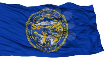 Isolated Nebraska Flag, USA state, Waving on White Background, High Resolution