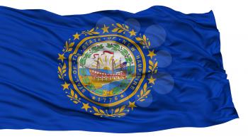 Isolated New Hampshire Flag, USA state, Waving on White Background, High Resolution