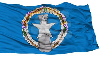 Isolated Northern Mariana Islands Flag, USA state, Waving on White Background, High Resolution