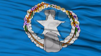 Closeup Northern Mariana Islands Flag on Flagpole, USA state, Waving in the Wind, High Resolution