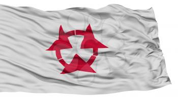 Isolated Oita Japan Prefecture Flag, Waving on White Background, High Resolution