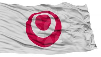 Isolated Okinawa Japan Prefecture Flag, Waving on White Background, High Resolution
