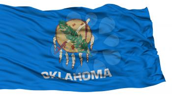 Isolated Oklahoma Flag, USA state, Waving on White Background, High Resolution