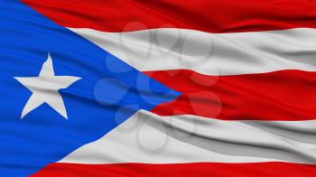 Closeup Puerto Rico Flag on Flagpole, USA state, Waving in the Wind, High Resolution