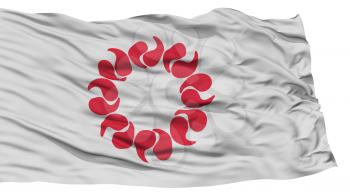 Isolated Saitama Japan Prefecture Flag, Waving on White Background, High Resolution