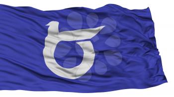 Isolated Tottori Japan Prefecture Flag, Waving on White Background, High Resolution