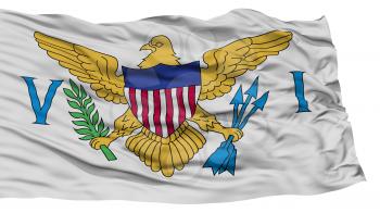 Isolated United States Virgin Islands Flag, USA state, Waving on White Background, High Resolution