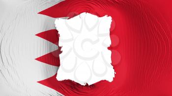 Square hole in the Bahrain flag, white background, 3d rendering