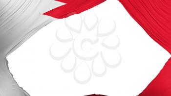 Divided Bahrain flag, white background, 3d rendering