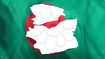 Tattered Bangladesh flag, white background, 3d rendering