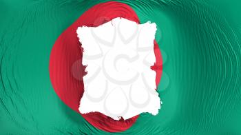 Square hole in the Bangladesh flag, white background, 3d rendering